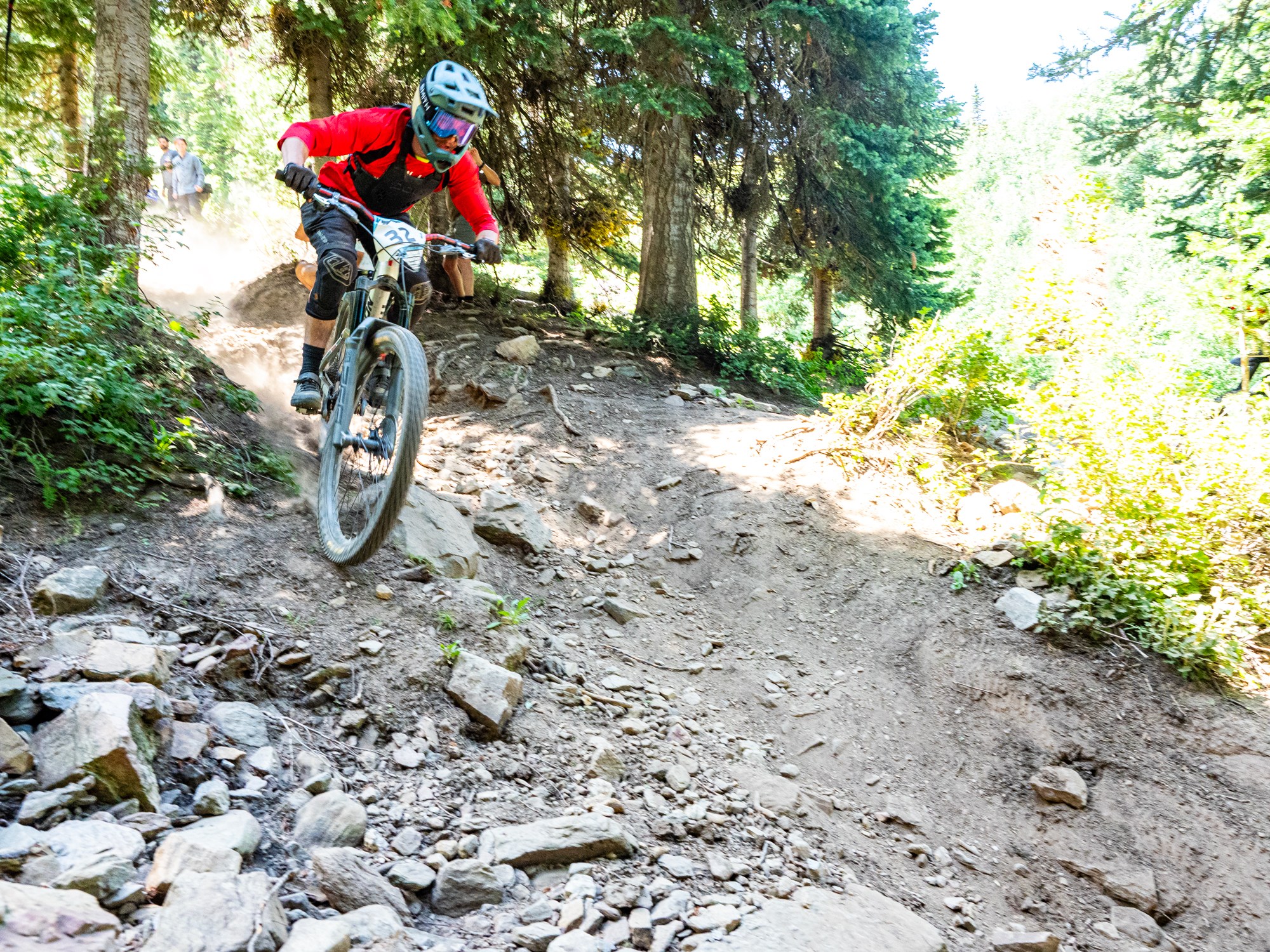 mountain biker racing as part of the Pomerelle Pounder in southern Idaho
