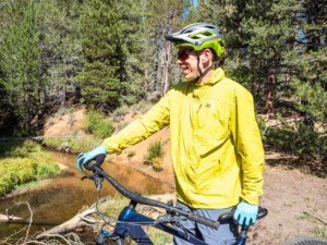 XL Outdoor Research Shadow Wind Hoodie on man that is 6 feet 3 inches tall