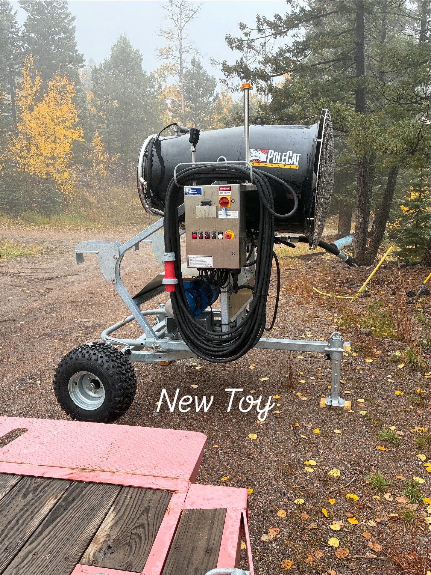 new snowmaking gun at Pajarito
