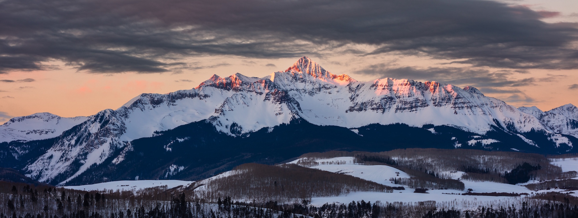 scenic winter landscape in the Rockies