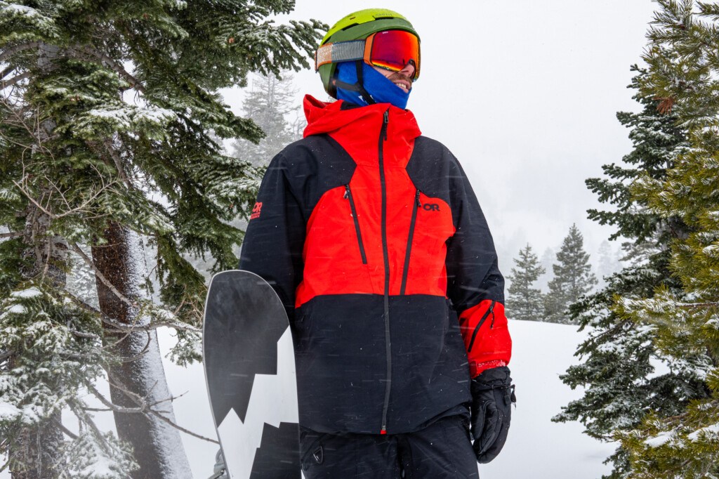 Outdoor Research Powderverse Jacket during a storm