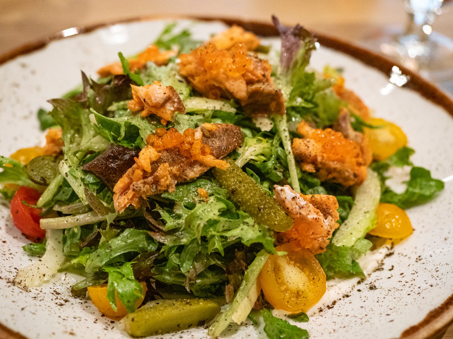 Salad at marzano in nelson, BC