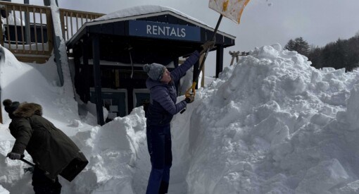 lake effect snowfall from March 2026 Blizzard at Marquette Mountain
