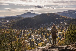 A view of Rossland, BC from the Kootenay Columbia viewpoint.