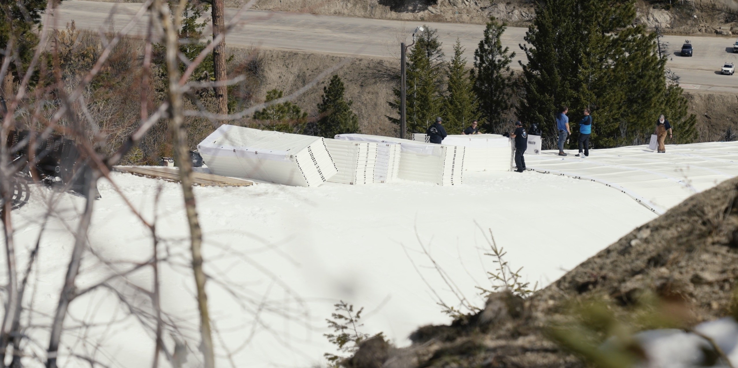 Snow Secure Snow Storage System Being Deployed At Bogus Basin Boise Idaho 2025
